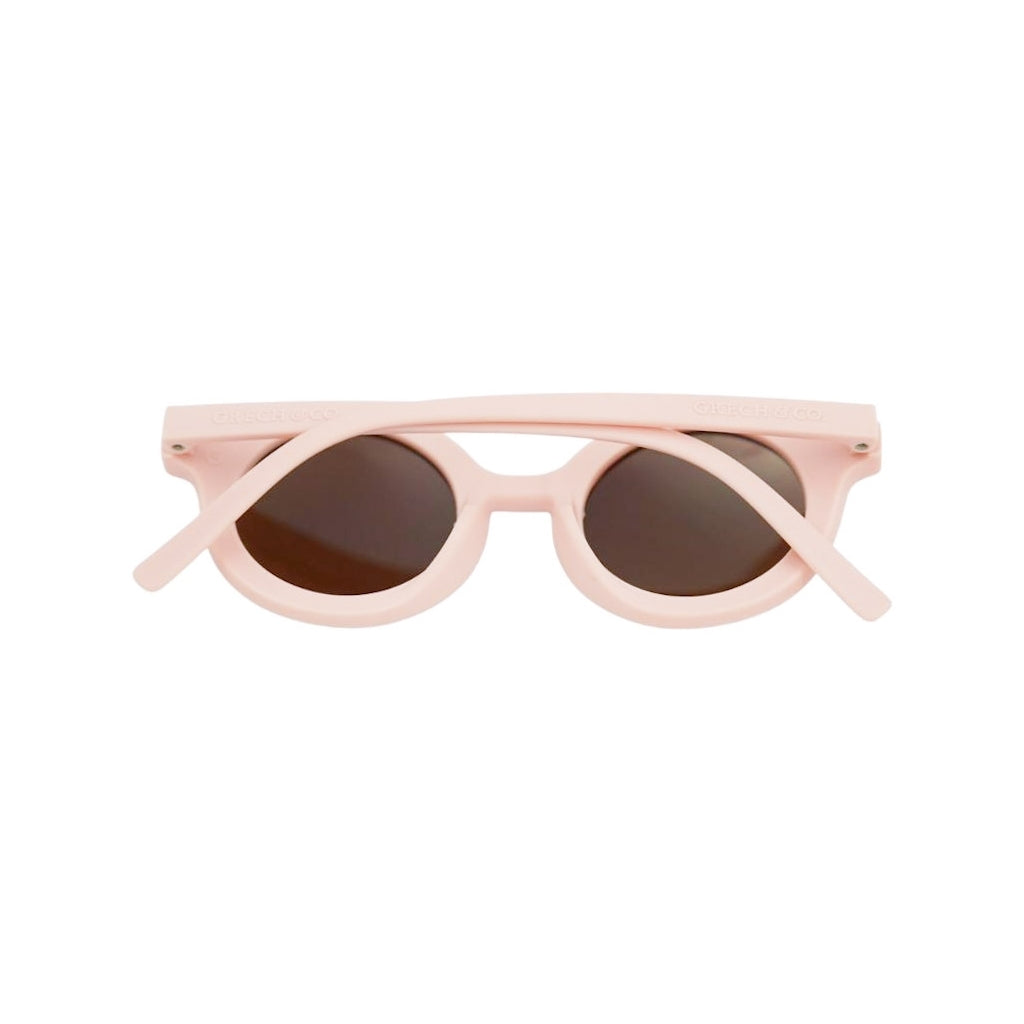 Кръгли, огъващи се, детски слънчеви очила в розов цвят.